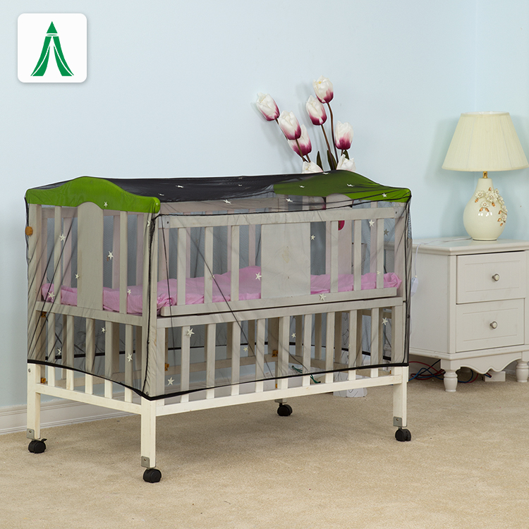 100% poliéster cama de bebé personalizada carpa mosquitera