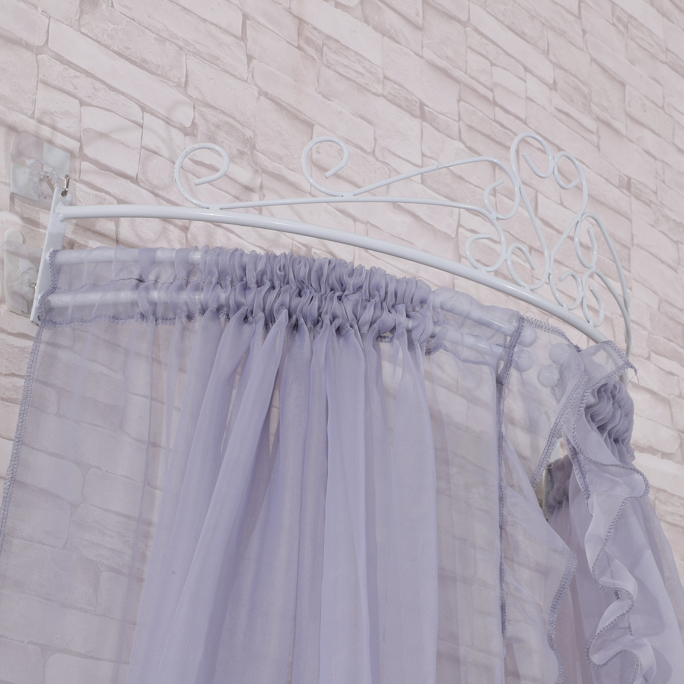 Moda de buena calidad princesa real gris corona cama manto dosel niñas encaje decorativo mosquitera