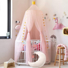 Cama con dosel de hilo Premium, ropa de cama para tienda de juegos para niños que juegan a leer con niños, cortinas redondas de red de cúpula de encaje, bebés y niños