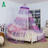 Dosel de cama de corona con mosquitera de estilo teñido anudado colgante de princesa de lujo para niñas
