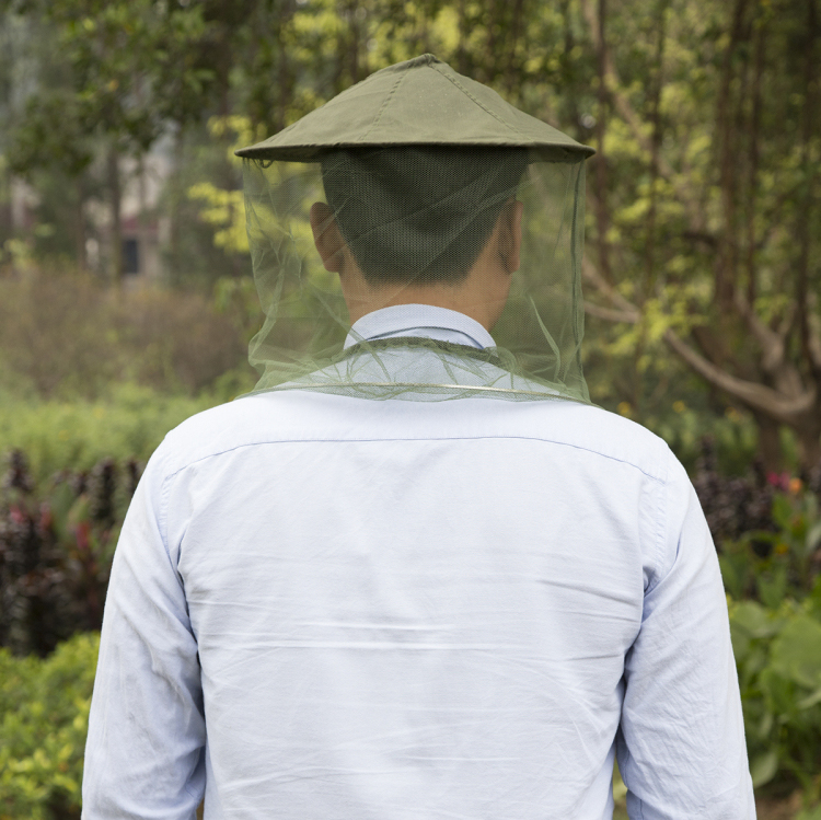 2020 nuevo diseño buena costura verde militar Anti-mosquito Mosquito Head Net