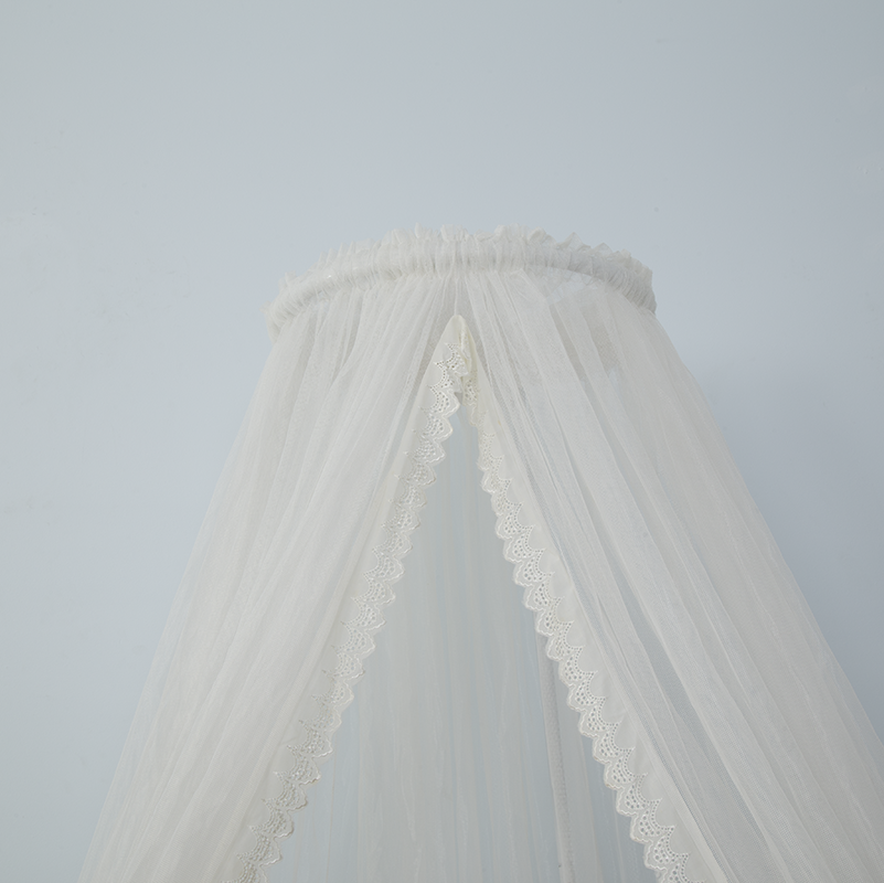 2020 nuevo diseño de encaje blanco lateral Bunchy Top Circular bebé mosquitera