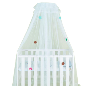 Nuevo diseño, mosquitera blanca suave, antimosquitos, cama para bebés, toldos para cama de cuna con decoración de flores