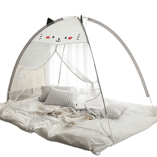 Bonito dosel para cama de bebé con red, mosquitera interior para gatos, 50 portátil, simple, 100% poliéster, tejido, doblado