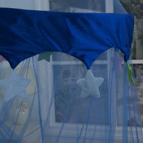 2020 gran oferta corona azul con mosquitera de malla de cortina colgante de estrella de algodón