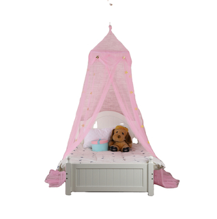2020 venta caliente estilo princesa Gloden estrella decoración rosa mosquitera colgante