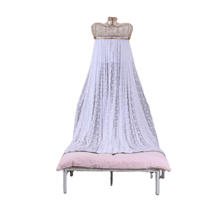 Cama cortina dosel mosquitera nuevo dos capas diseño de encaje suave princesa corona negro blanco Circular al aire libre Camping viaje completo