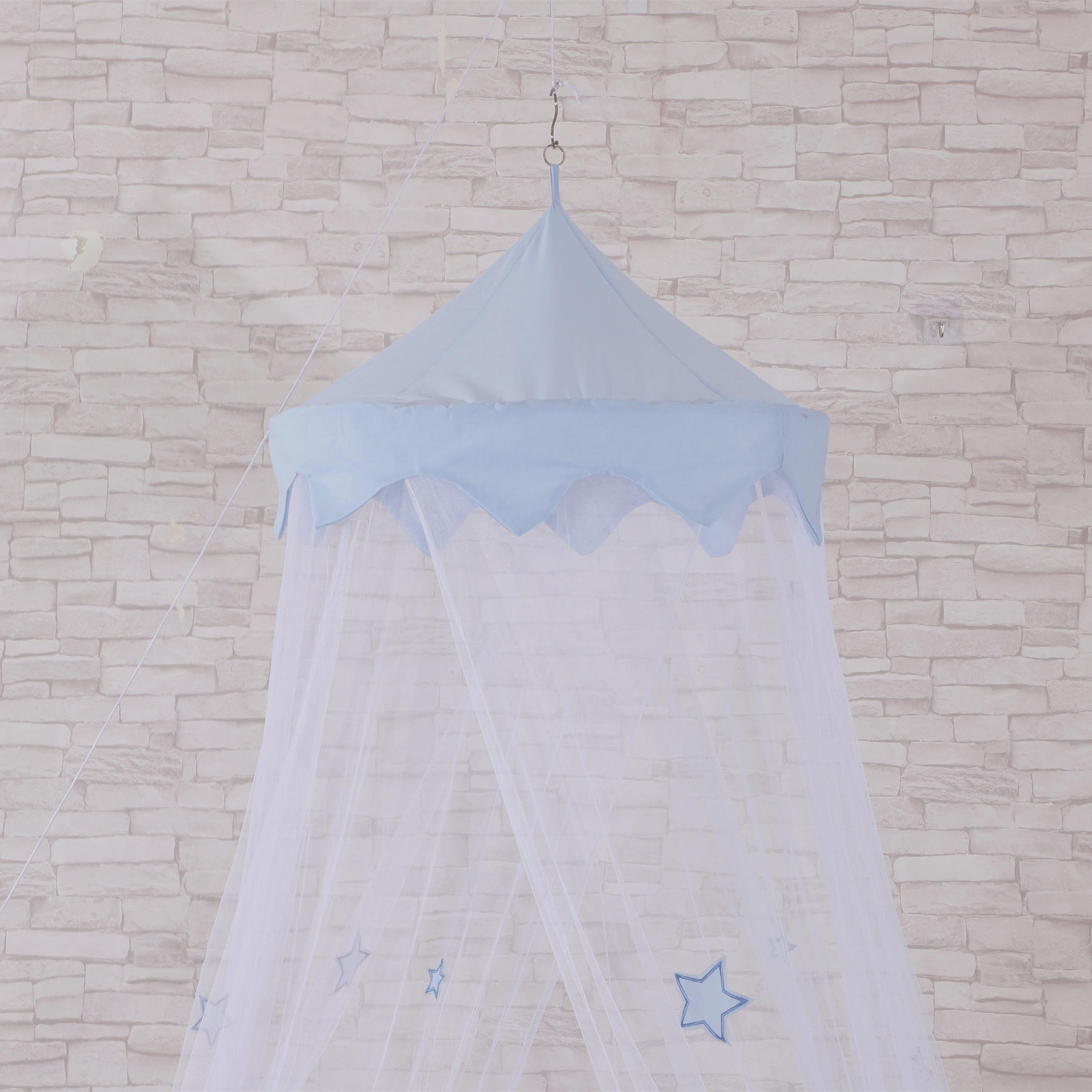 Nuevo lanzamiento, dosel de cama cónico con estrellas azules, mosquitera para el hogar para niños y bebés