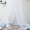 Cama de bebé para interiores, dosel, decoración de estrellas, malla transparente blanca, cortina de cama para niños, mosquitera