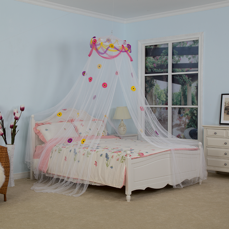 La última decoración de flores onduladas de color, dosel, decoración de dormitorio para niñas, decoración infantil de estilo princesa, mosquitera interior