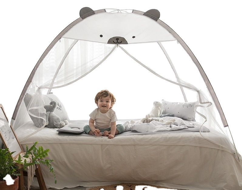 Pop-Up Mosquito Net Cute Bear Baby Bed con Net Fácil de configurar