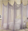 Mosquitera de cortina de cama con parte superior cuadrada de princesa de palacio gris grande de gasa