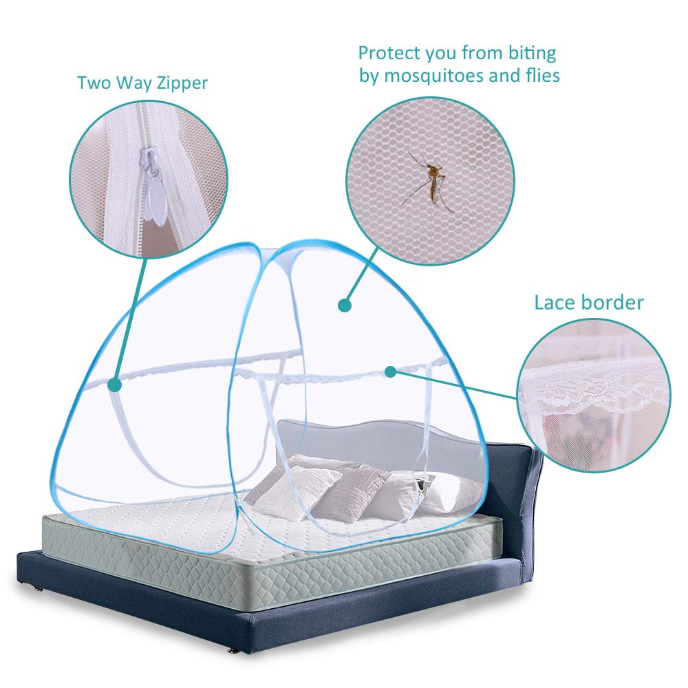 Las mosquiteras antimosquitos surgen la tienda de la cama con mosquitera con mosquiteras portátiles plegables en la parte inferior