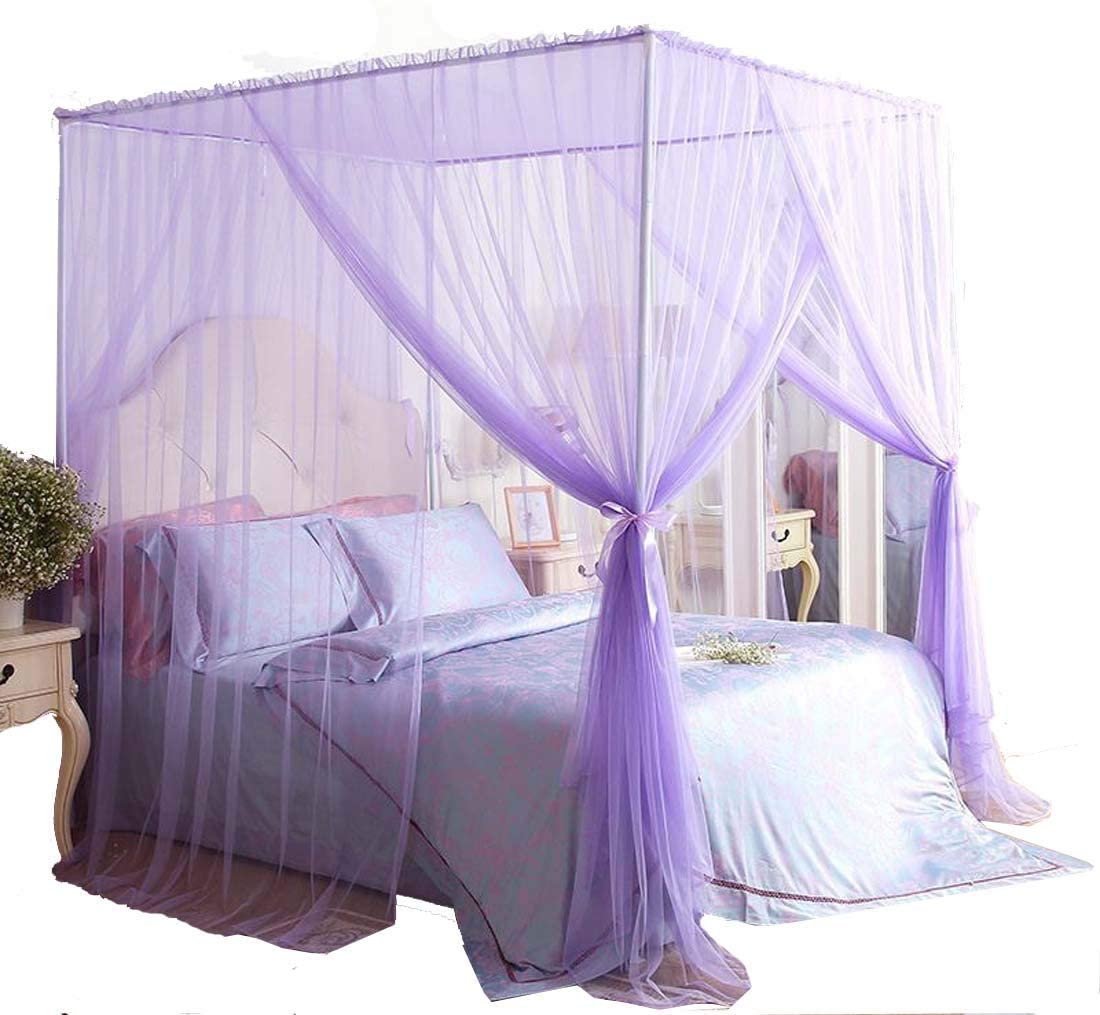 Nuevo diseño 4 cortinas de cama de esquina cortinas mosquiteras para dosel de cama