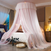 Luces Led de encaje rosa de lujo, tamaño King Queen, cama de cúpula, toldos, dormitorio de princesa, mosquiteras colgantes