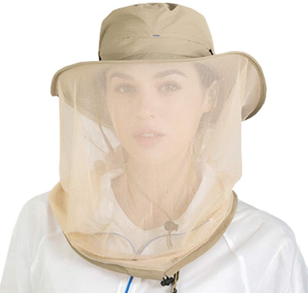 Venta caliente Anti-insectos Función de protección solar Cabeza de mosquitera con sombrero