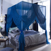 Lujo estilo europeo azul rey reina tamaño adulto dormitorio rectángulo colgante mosquitero mosquiteros