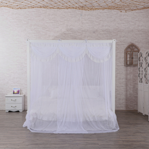 Red de cama de mosquito de dormitorio de hotel tamaño king rectangular de encaje de flor blanca de buena calidad para cama doble