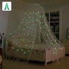 Mosquitera de cama doble de lujo con estrellas luminosas, mosquitera de cama tamaño King con parte superior redonda
