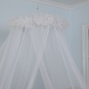 Mosquitera de malla colgante circular con decoración de plumas, nuevo estilo, 2020