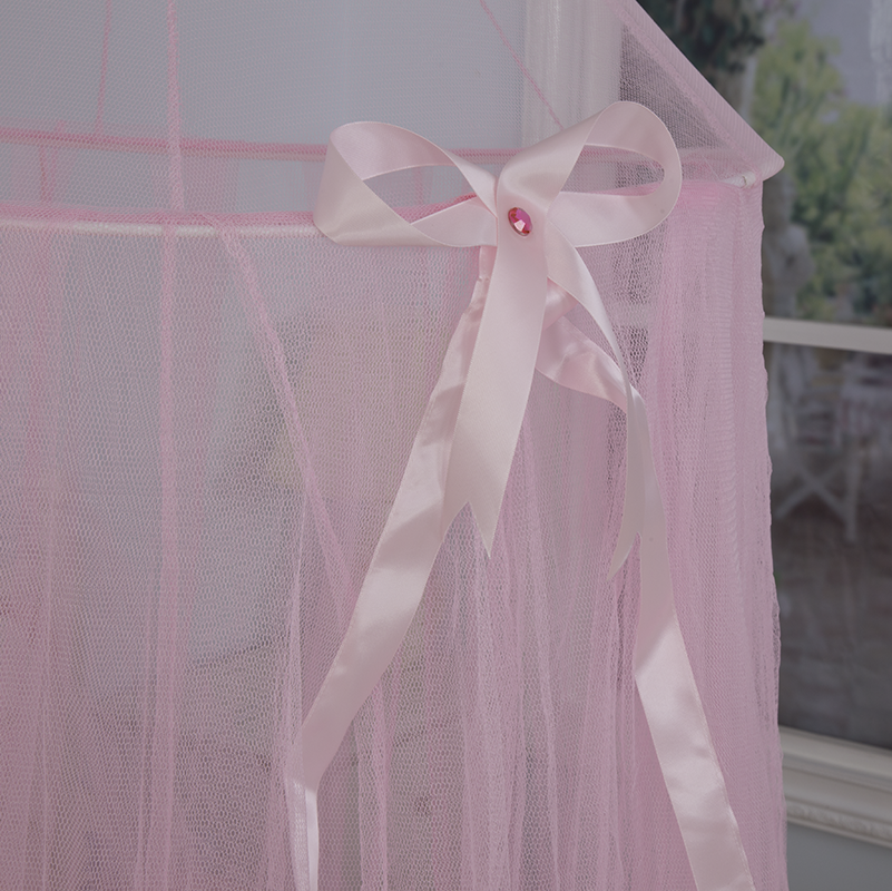 Mosquitera colgante circular de decoración de seda rosa princesa 2020