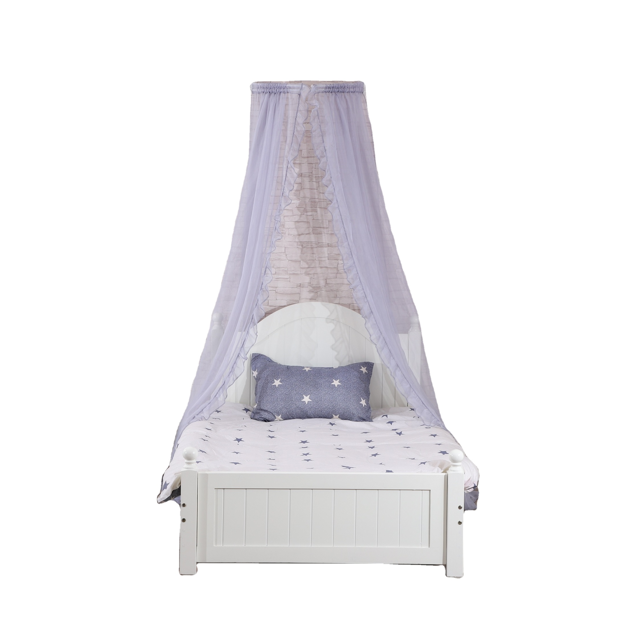 Moda de buena calidad princesa real gris corona cama manto dosel niñas encaje decorativo mosquitera
