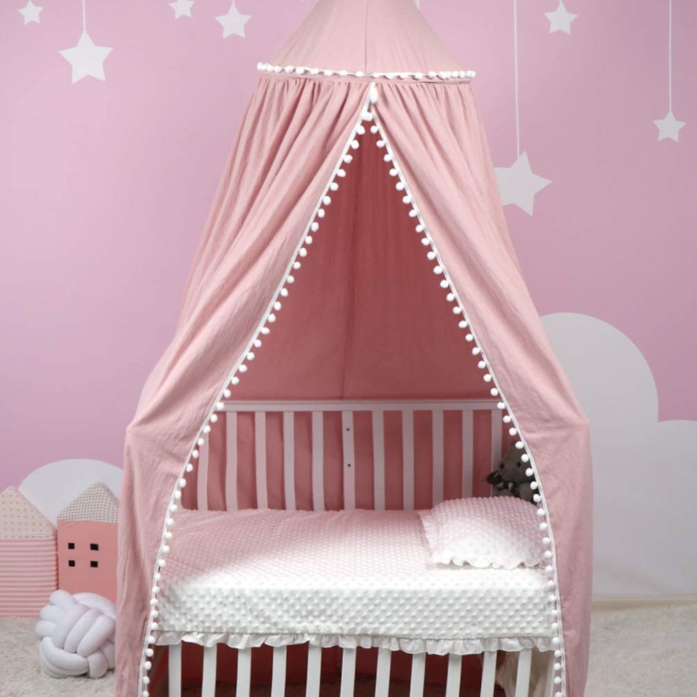 Preciosos toldos de cama de algodón con mosquitera para niños con cúpula para bebés