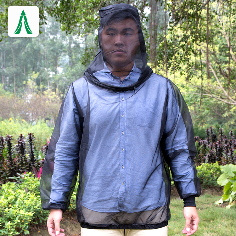Chaqueta de red de insectos de poliéster duradero para exteriores, traje de mosquito para el cuerpo, chaquetas de insectos de red para mosquitos