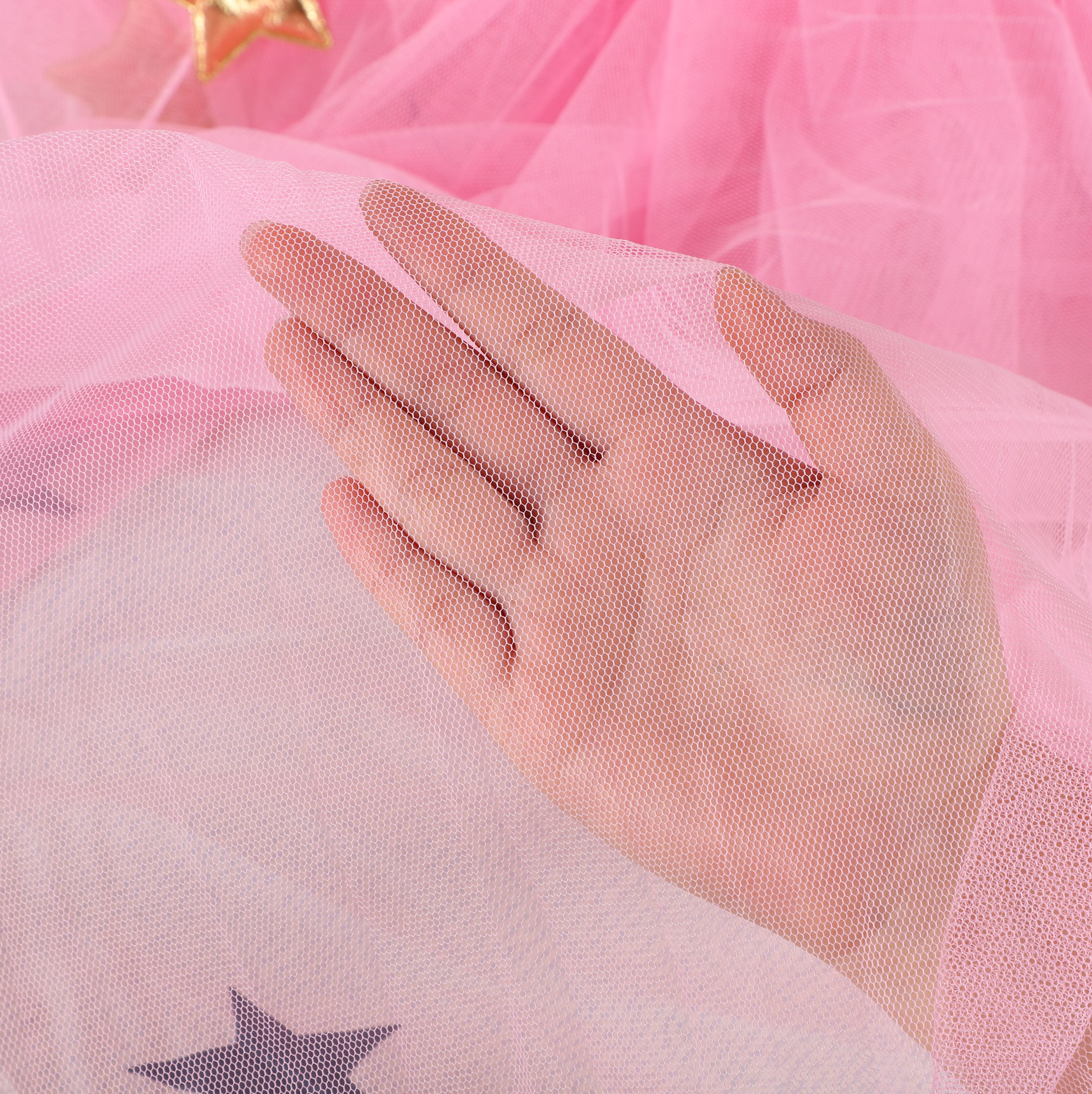 2020 venta caliente estilo princesa Gloden estrella decoración rosa mosquitera colgante