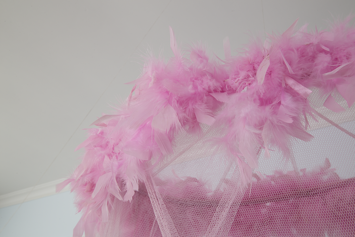 Mosquitera segura de los bebés del verano del rosa del último diseño del estilo para el pesebre