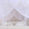 Nuevo diseño de poliéster blanco mosquiteros cuadrados camas con dosel para cama doble