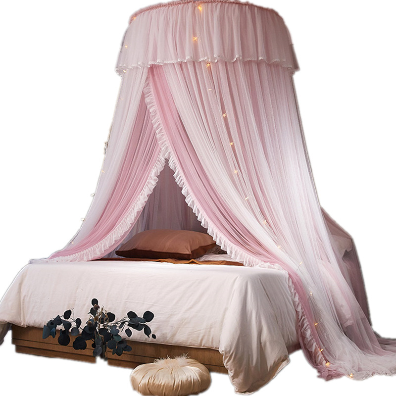 Mosquitera cama cúpula sueño mosquitera sin instalación princesa viento techo